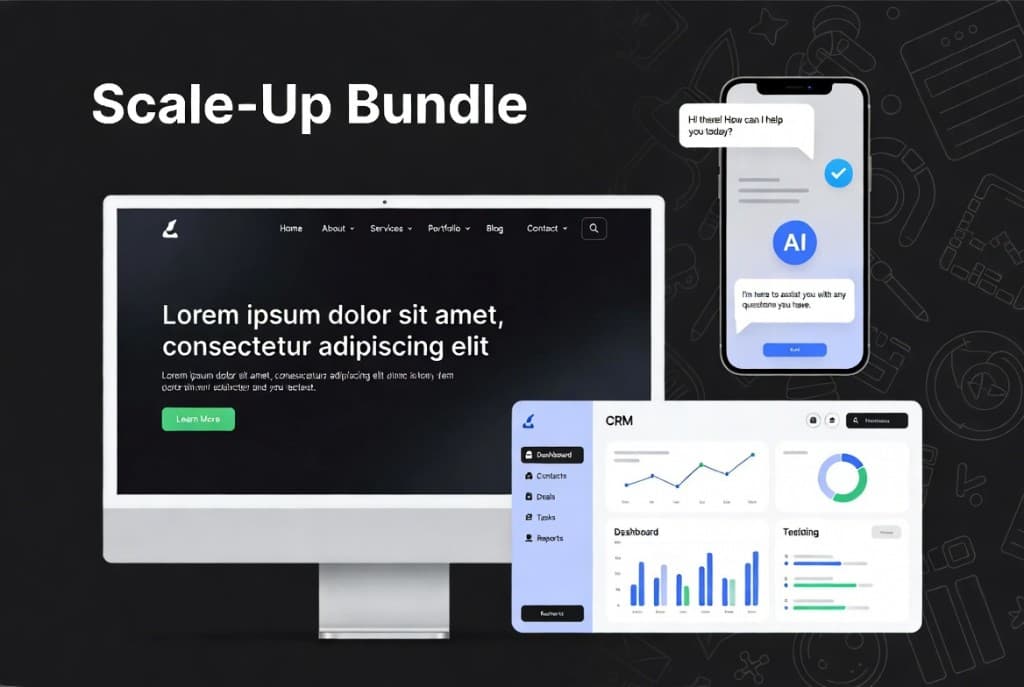 Scale-Up Bundle — website, AI chatbot, and CRM dashboard for growing businesses