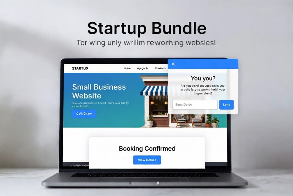 Startup Bundle — small business website with AI chatbot and booking confirmation
